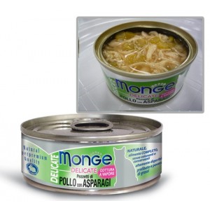 Monge Delicate Chicken with Asparagus 80g 1 Carton (24 cans)